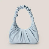 Female Underarm Bag Cloud Fold Handbags Messenger Summer Pu Leather Solid Bag