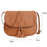 Women Crossbody Bag Casual Handbag Leather Shoulder Tassel Small Bags