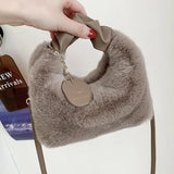 Winter Fluffy Handbags Purse Fur Crossbody Bag