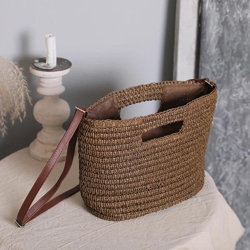 Summer Woven Straw Handbag Large Capacity Handle Bags