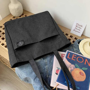 Canvas Shoulder Bag for Women Washable Student Casual Tote Teen Girl Schoolbag