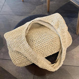 Large Capacity Straw Tote Bags Women Rattan Woven Handbags