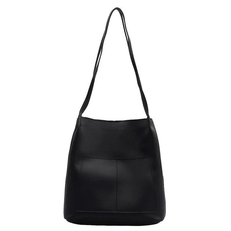 Women's PU Leather Shoulder Shopper Handbag Large Capacity