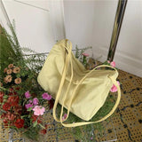 Solid Nylon Shoulder Bag Casual Tote Female Handbag With Zipper
