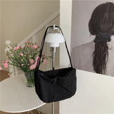 Solid Nylon Shoulder Bag Casual Tote Female Handbag With Zipper