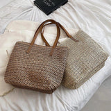 Summer Straw Bag Large Capacity Rattan Beach Handbag