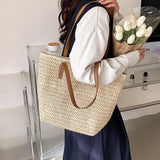 Summer Straw Bag Large Capacity Rattan Beach Handbag
