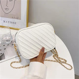 Women's Vintage Thread Crossbody Bag Soft PU Leather Tassel Purses Chain Bag
