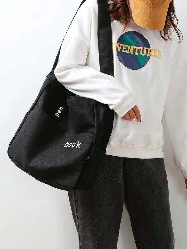 Canvas Shoulder Bag Large Capacity Handbag Women