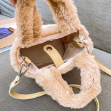 Winter Plush Tote Handbag Faux Fur Shoulder Bag