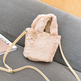 Winter Plush Tote Handbag Faux Fur Shoulder Bag