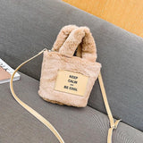 Winter Plush Tote Handbag Faux Fur Shoulder Bag