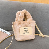 Winter Plush Tote Handbag Faux Fur Shoulder Bag