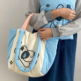 Cotton Shoulder Bag Puppy Large Capacity Casual Tote Schoolbag