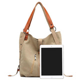 Women's Large Capacity Shoulder Messenger Bag Canvas Tote Bag