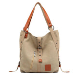 Women's Large Capacity Shoulder Messenger Bag Canvas Tote Bag