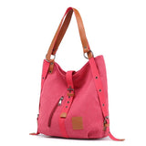 Women's Large Capacity Shoulder Messenger Bag Canvas Tote Bag