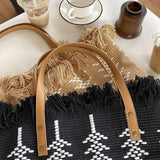 Large Capacity Woven Knitting Shoulder Bag Beach Handbag
