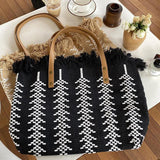 Large Capacity Woven Knitting Shoulder Bag Beach Handbag