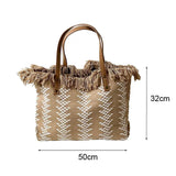 Large Capacity Woven Knitting Shoulder Bag Beach Handbag