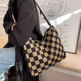 Large Capacity Women Handbag Style Woolen Shoulder Tote Bag