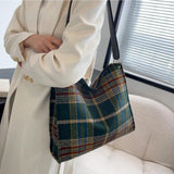 Large Capacity Women Handbag Style Woolen Shoulder Tote Bag