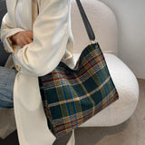 Large Capacity Women Handbag Style Woolen Shoulder Tote Bag