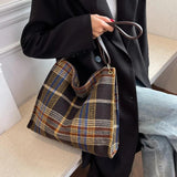Large Capacity Women Handbag Style Woolen Shoulder Tote Bag