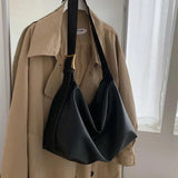 Vintage Large Capacity Soft Leather Crossbody Bag Armpit Bag Portable Handbag
