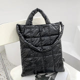2021 Women's Quilted Shoulder Bag for Winter, Large Capacity Nylon Tote
