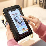 Transparent Touchable Phone Pocket Shoulder Bags For Women Handbag