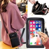 Transparent Touchable Phone Pocket Shoulder Bags For Women Handbag