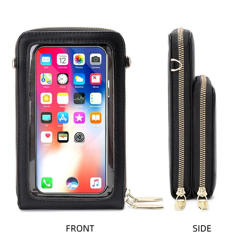 Transparent Touchable Phone Pocket Shoulder Bags For Women Handbag