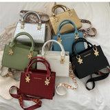 Square Shoulder Bag for Women Crossbody Handbags Small PU Leather Top-handle Pur