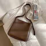 Vintage PU Leather Shoulder Bag for Women Casual Large Capacity Crossbody Bags