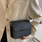 Spring Contrast Leather Shoulder Bag For Women PU Leather Crossbody Bag