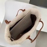 Winter Plush Tote Bag for Women