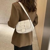 Shoulder Bag Women Leather Underarm Adjustable Strap Solid L