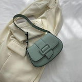 Shoulder Bag Women Leather Underarm Adjustable Strap Solid L