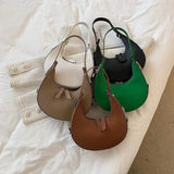 Summer Half-moon Bag Women PU Leather Handbag Casual Shoulder Crossbody