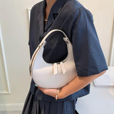 Summer Half-moon Bag Women PU Leather Handbag Casual Shoulder Crossbody