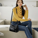Women's PU Leather Messenger Bag Classic Retro Shoulder Bag