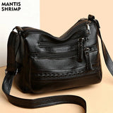 Women's PU Leather Messenger Bag Classic Retro Shoulder Bag