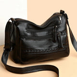 Women's PU Leather Messenger Bag Classic Retro Shoulder Bag
