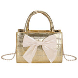 Vintage Bowknot Shoulder Bag Crossbody Purse Small PU Leather Handbag Clutch