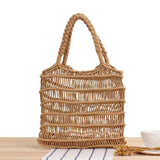 Hollow Straw Net Beach Bag Women Tote High Capacity Handbag Summer Shoulder Bags
