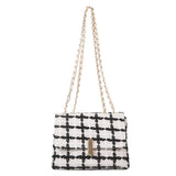 Small Plaid Handbag Flap Shoulder Bag Women Armpit Purse Clutch