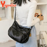 Vintage Soft Leather Shoulder Bag Multi-pocket Crossbody Bag