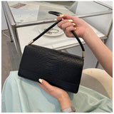 Crocodile Pattern Shoulder Underarm Bag Retro Female Handbags