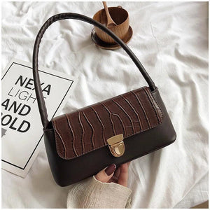 Crocodile Pattern PU Leather Handbags Female Shoulder Bag Ladies Armpit Bag